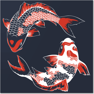 Koi Duo - White Posters and Art